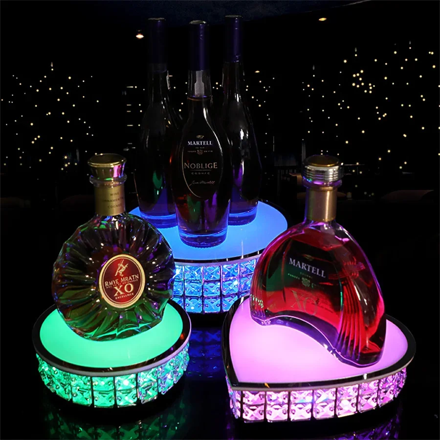 LED Crystal Bottle Display Stand Wine Bottle Presenter KTV Champagne LED Bottle Glorifier Display Stand Charging Presenter