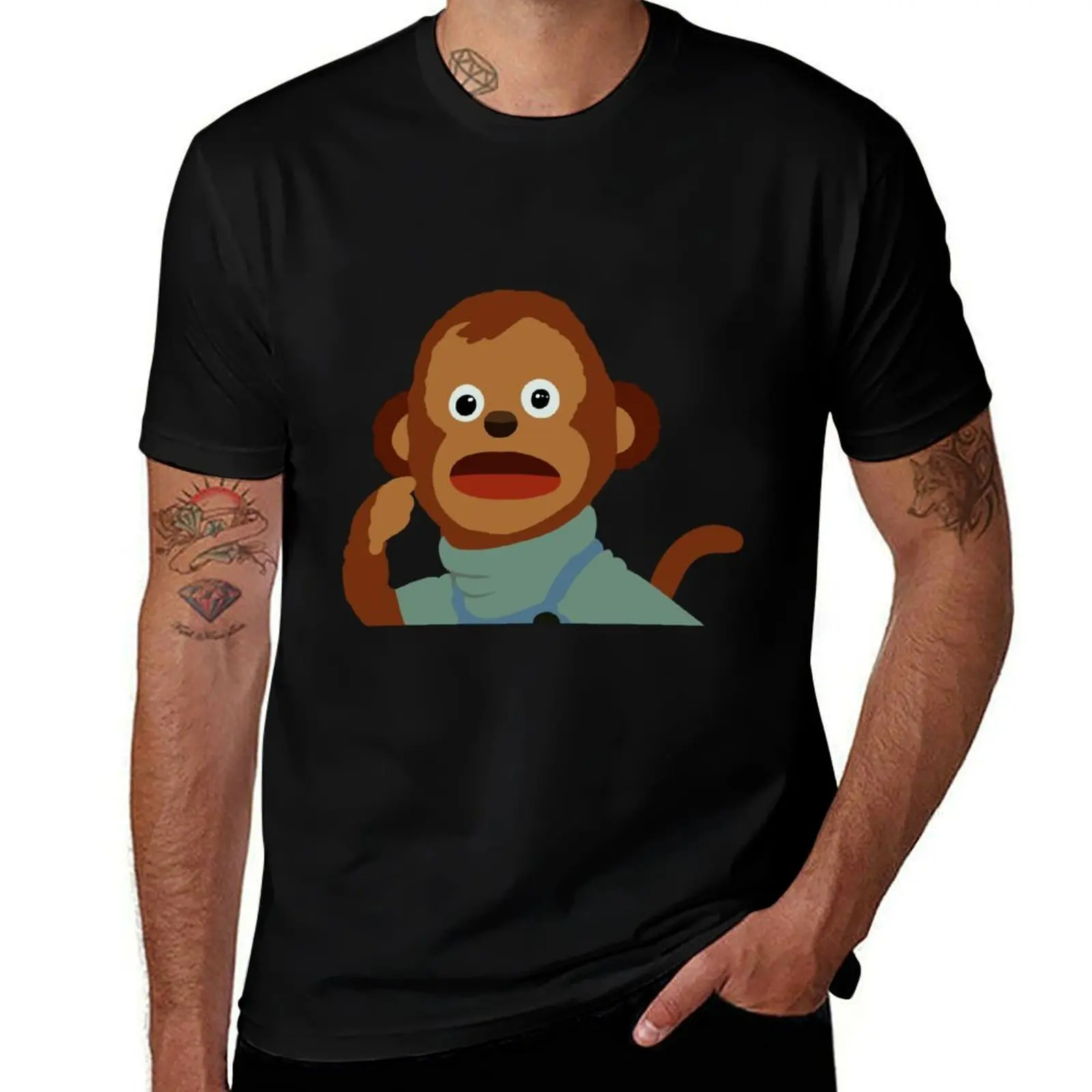 Kento Shocked Monkey Meme T-Shirt Casual Pattern Print Tee Shirt T-Shirt