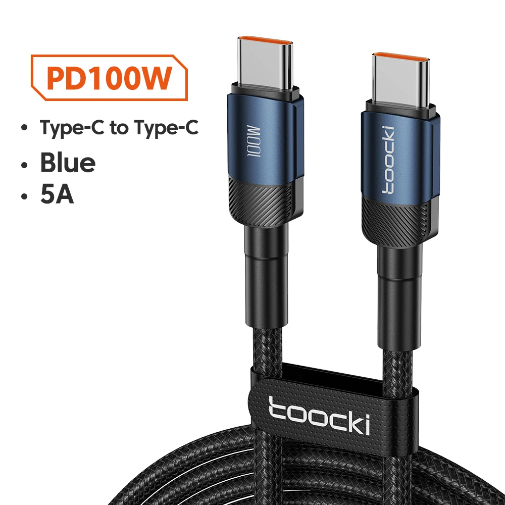 Toocki 100W/60W USB-C auf Typ-C Schnellladekabel für iPhone 17 16 Samsung PS5 – Quick Charge Typ-C Datenkabel für Xiaomi