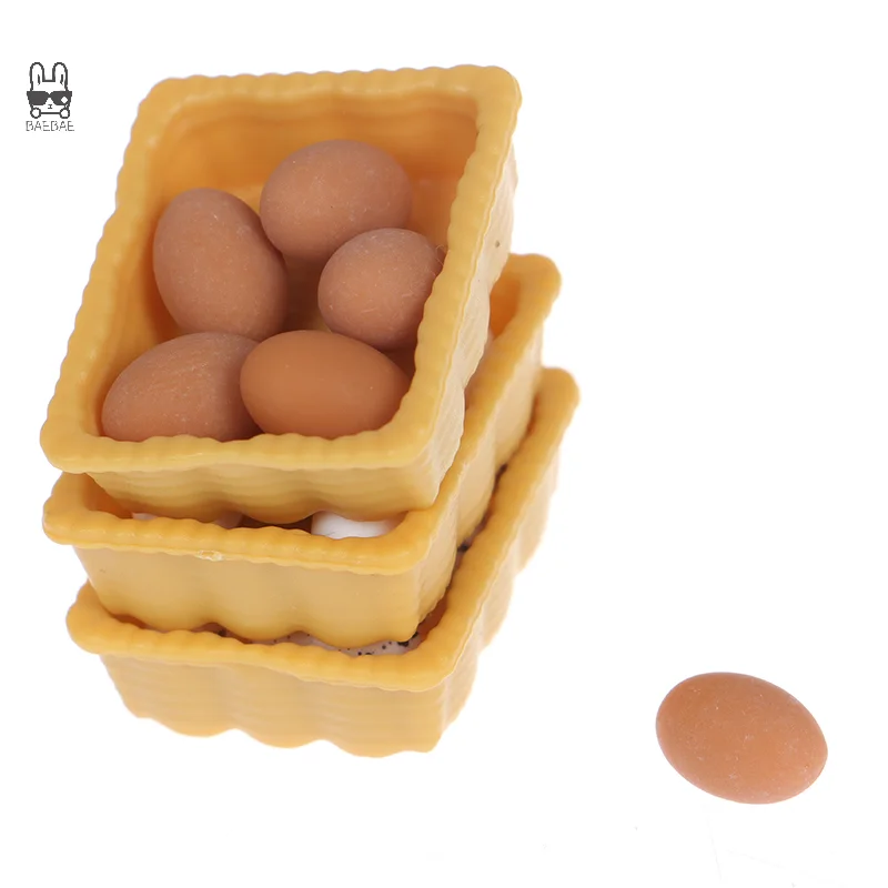 Mini uovo in miniatura per casa delle bambole 1:12 con vassoio Accessori da cucina Giocattoli modello