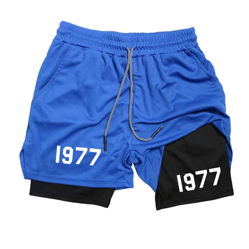 Sportswear 2-in-1Gym Workout Shorts for Men Stretchy Athletic Compression Fitness Running Jogging Comfortable Multi-functional