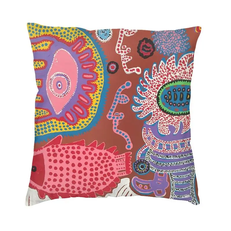 Yayoi Kusama Cushion Cover 45x45 Home Decor 3D Print Some Water Creatures Throw Pillow for Car Double-sided