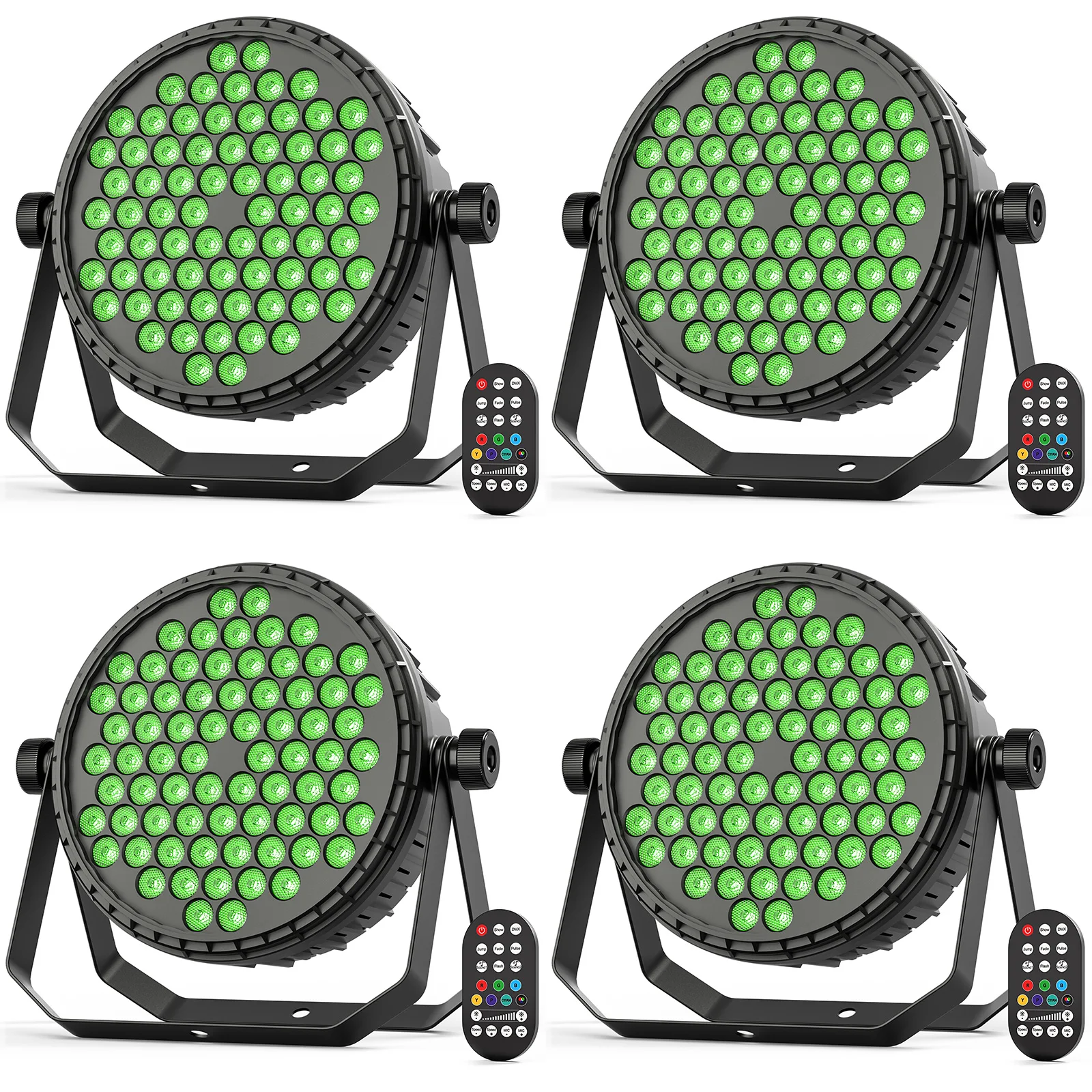 

U'King 4PCS 72LEDs RGB Par Light DMX512 Полноцветное сценическое освещение для свадебного театрального клуба DJ Disco Party Par Lights