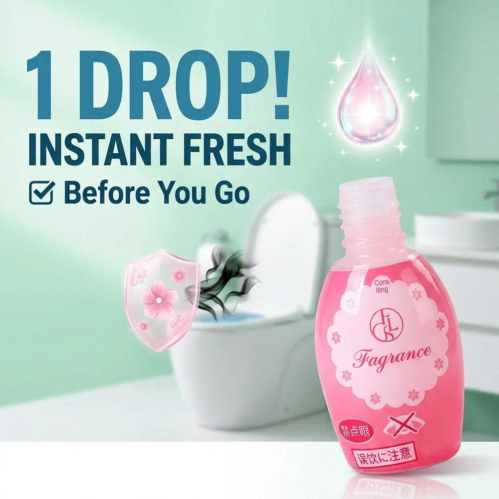 20ml Toilet Deodorant Fragrance Liquid One Drop Air Freshener Indoor Aromatherapy Long Lasting Odor Remover for Home Toilet