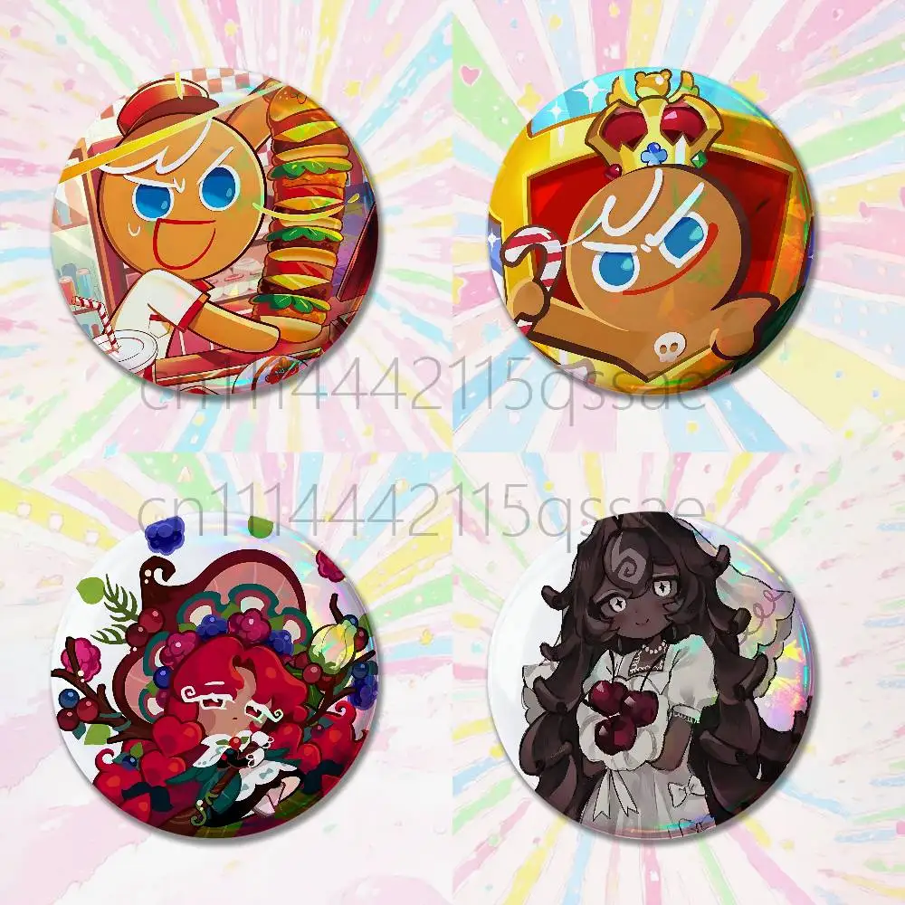 White lily C-Cookie Run Kingdom Pin Button Custom Anime Role Old-school Brooch Cartoon Collar Badge Jewelry Gift Fans