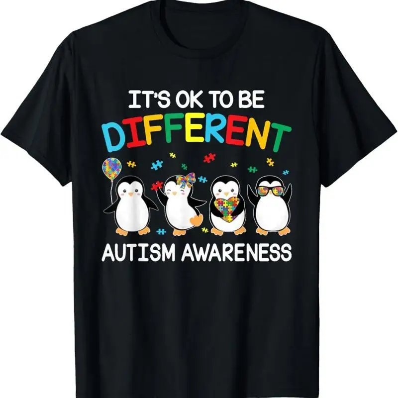 It'S Ok To Be Different Penguin Autism Awareness T Shirt
