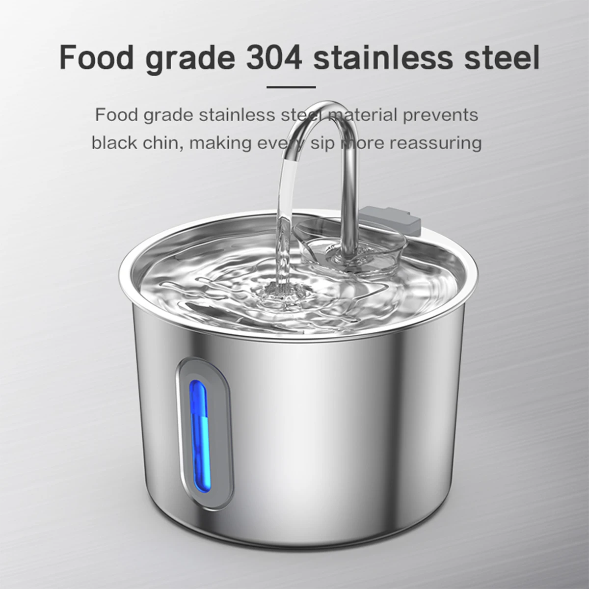 Quadruple Filter Stainless Steel Pet Water Fountain Auto Circulation Quiet Cat Dog Water Dispenser with Water Level Indicator view 4