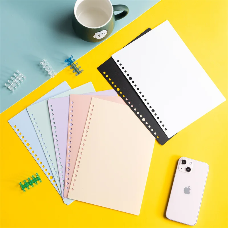 A4 B5 A5 4Pcs DIY Loose Leaf Notebook Refill Spiral Cover Index Paper Inner Pages Daily Planner Line Grid Blank Agenda