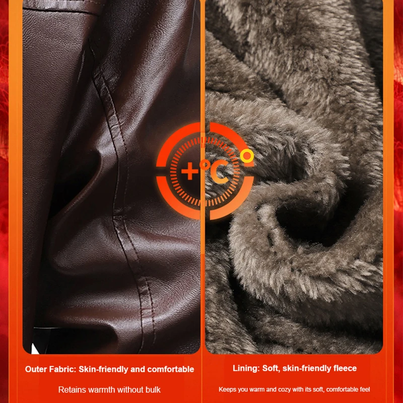 الشتاء سترة جلدية مبطنة بالصوف الرجال 2025 معطف جديد الرجال أفضل يندبروف الترفيه رجالي الشارع الشهير سستة ريترو موتو جاكت لركاب الدراجات النارية