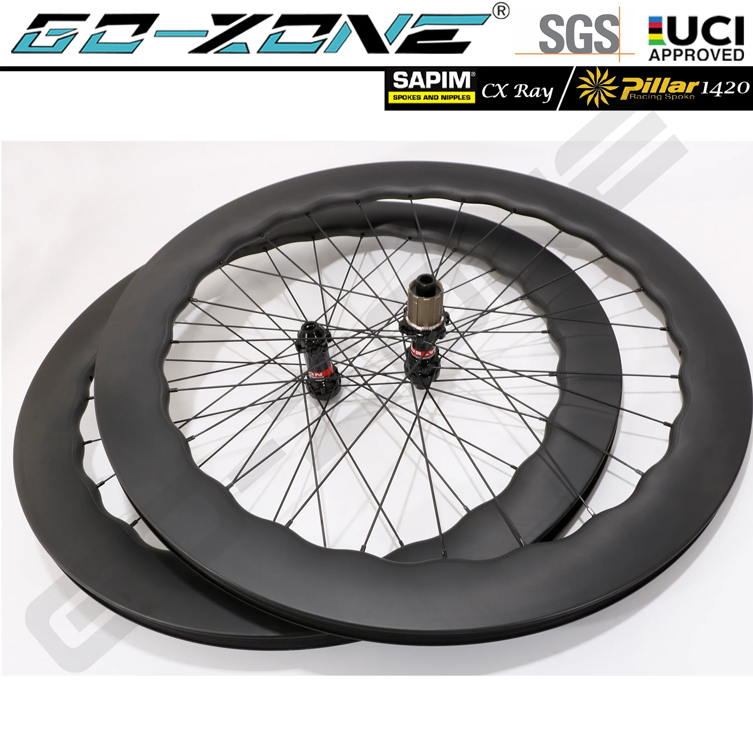 

Ultralight 28mm 700c Road Wave Carbon Wheel Disc Clincher Tubeless Sapim Or Pillar 1420 DT / Novatec /Gozone Centerlock Wheelset