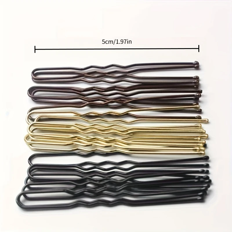 50PCS 5cm Waved Hair Pins U Shaped Hairclip Bangs Clip Women Girls Hairpins Bride Wedding Hairstyle Metal Tools Accessories