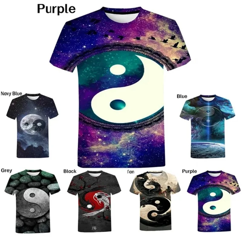 

Yin Yang Bagua 3D Printed Men T-shirt Unisex 2023 Fashion Casual Oversized Tees T Shirts 100-4XL Comfortable Washed Graphic Tee