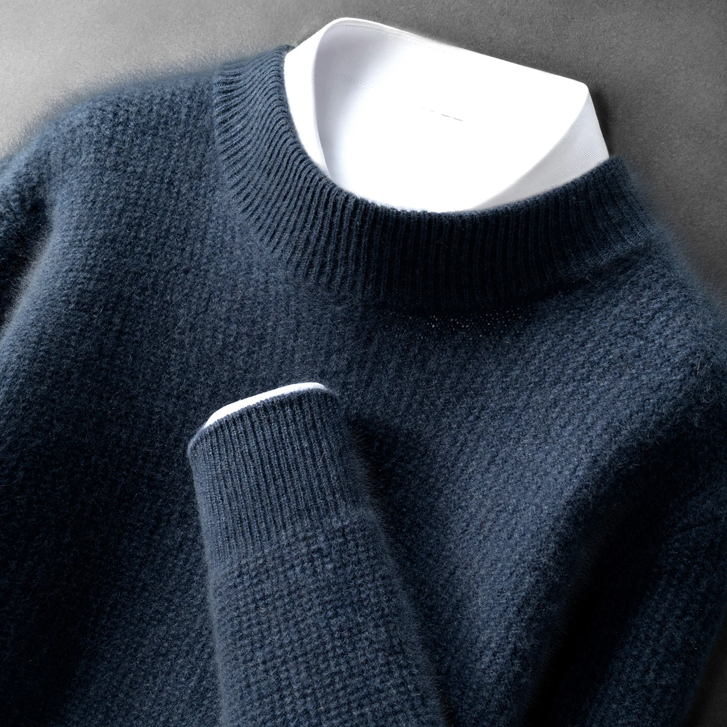 ZOCEPT Maglione da uomo in cashmere di alta qualità invernale addensato caldo lavorato a maglia a costine business casual pullover maglione con collo a lupetto