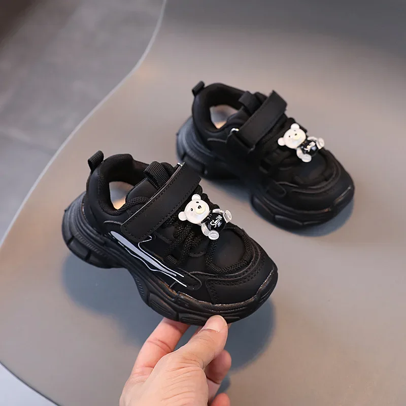 Kids Shoes for Boys Girls Sports Shoes New 2024 Cartoon Bear Children Shoes Leisure Soft Kids Sneakers Non-slip Cute Baby Shoes