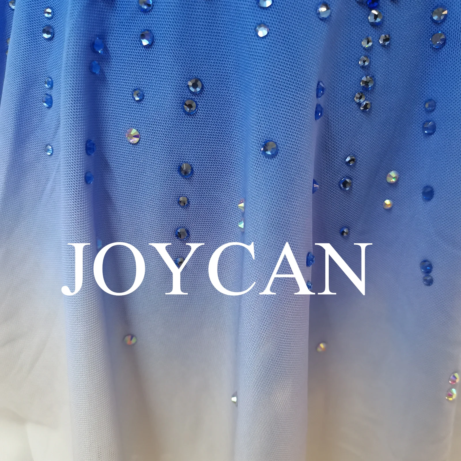 فستان JoyCan للتزلج على الجليد للفتيات باللون الأزرق من الألياف اللدنة القابلة للتمدد ملابس الرقص المخصصة