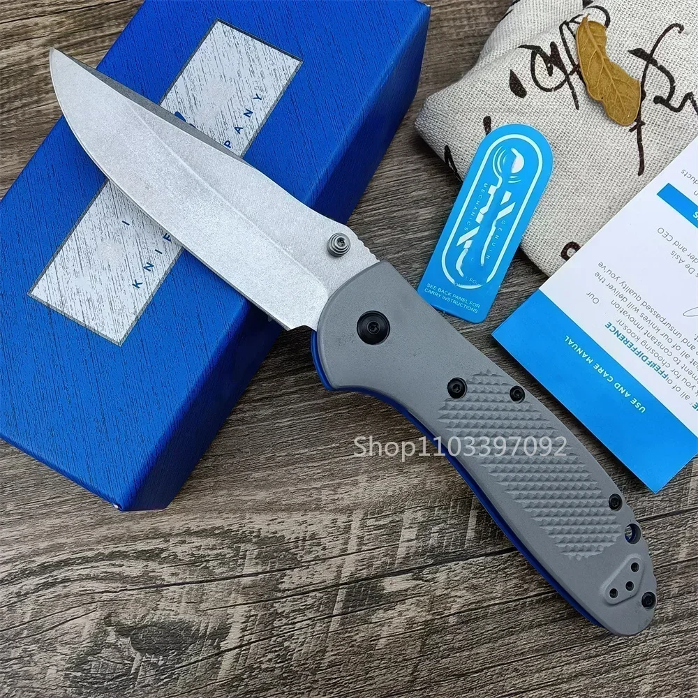 BM 551 Griptilian Folding Knife CPM-20CV Stonewash Blade G10 Handle Hunting Camping Everyday Carry Combat Pocket EDC Tools