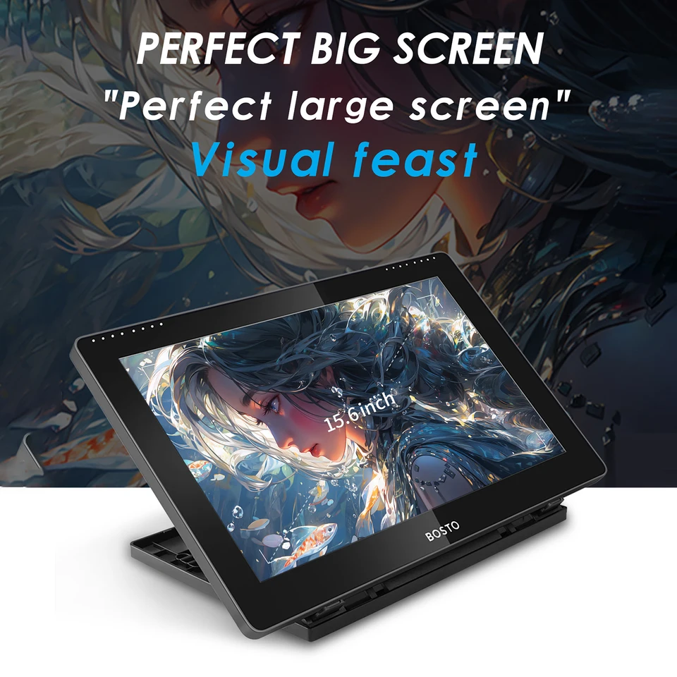 BOSTO 16HD 15.6 Inch IPS Graphics Drawing Tablet Display Monitor