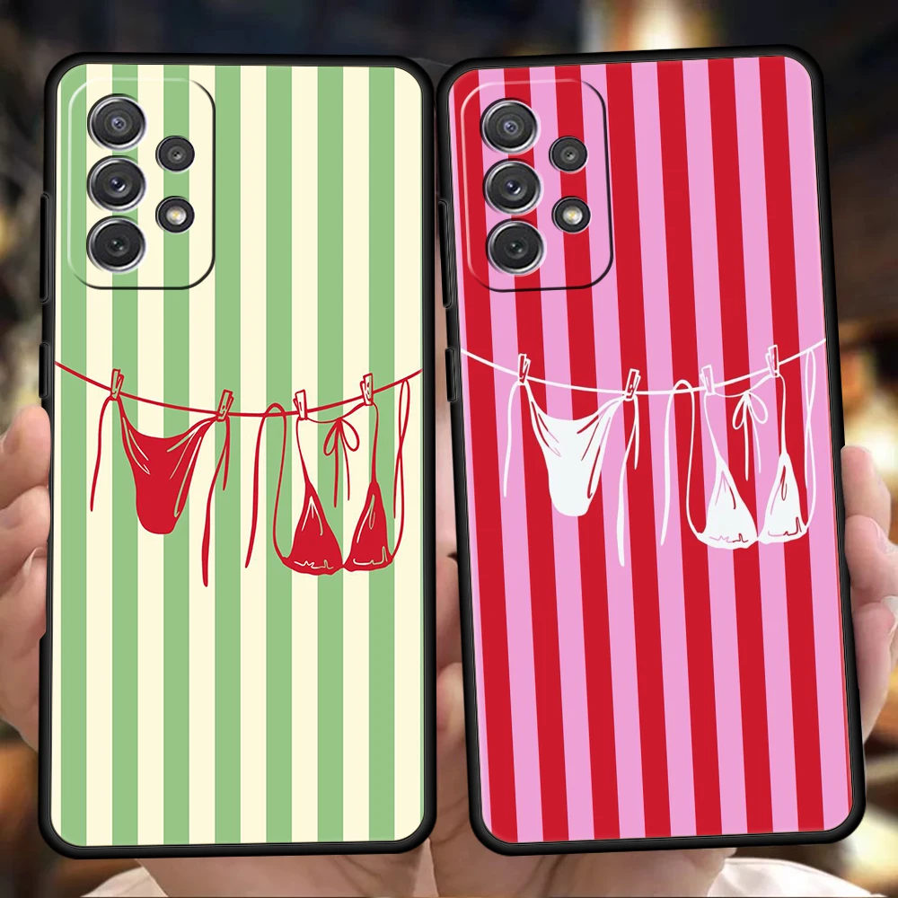 Clothes Bikini Phone Case for Samsung Galaxy A17 A15 A13 A22 A23 A25 A32 A33 A35 A51 A53 A55 A71 A72 5G SOFT TPU Shell Funda Bag