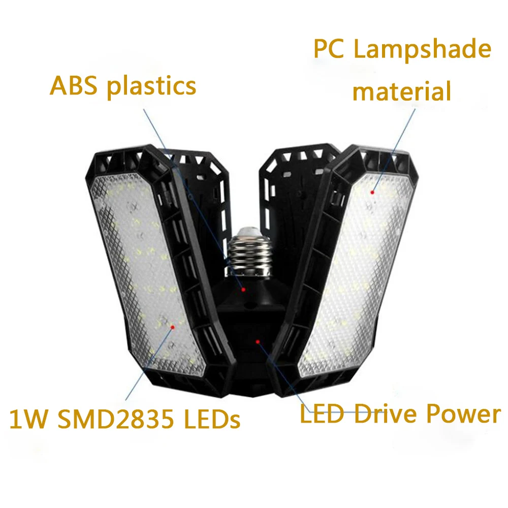 36W 60W 80W Full Spectrum LED Plant Grow Light Foldable E26/E27 LED Growing Lamp AC85-265V for Seeding Veg Flower Greenhouse