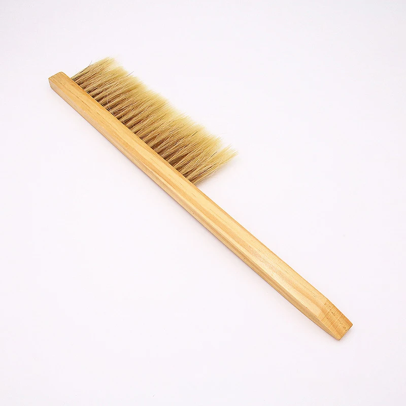 

Beekeeping Wood Honey Brush Bee Hive Cleaning Brush Sweep Wasp Pig Bristles Wood Bee Brush Sweep Two Rows Beehive Bee Brush Tool