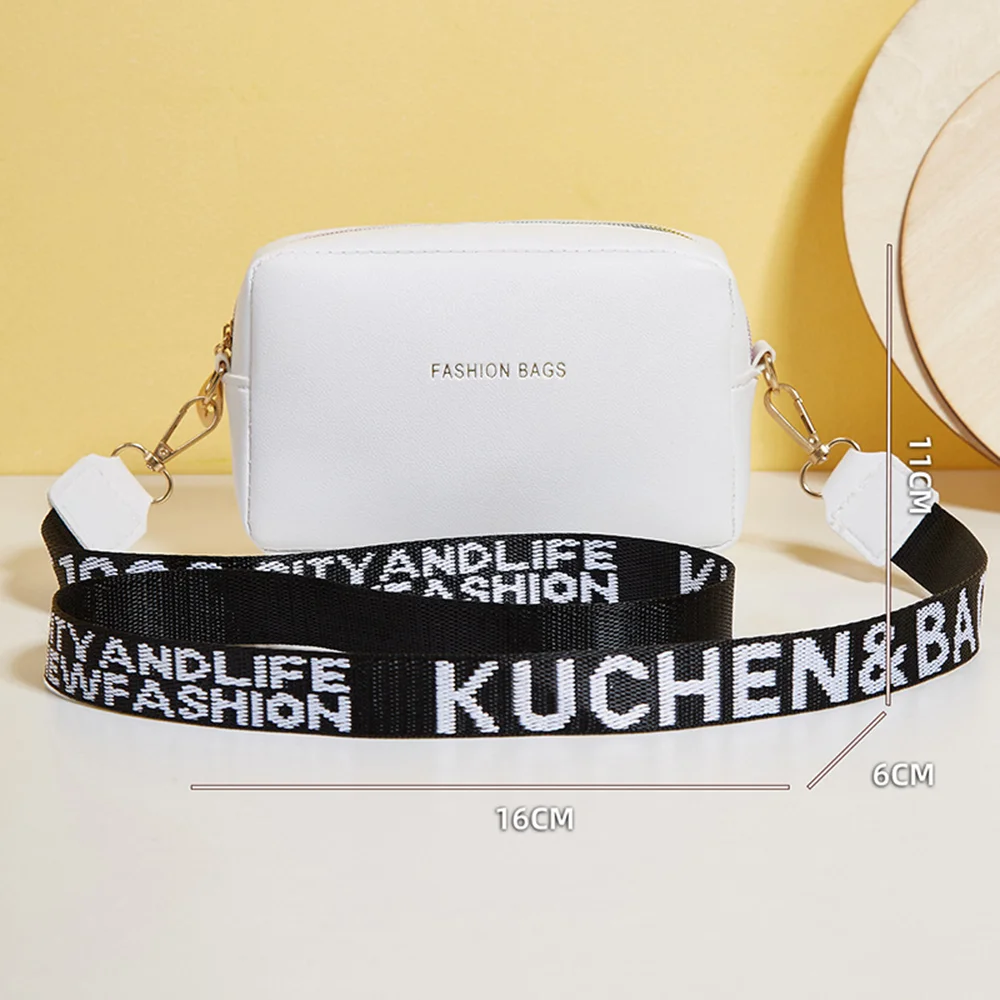 Simple Crossbody Bag Zipper Letter Soft Shoulder Bags Cross Square Small Bag Solid Color Messenger Handbags Fashion Women'S Bags