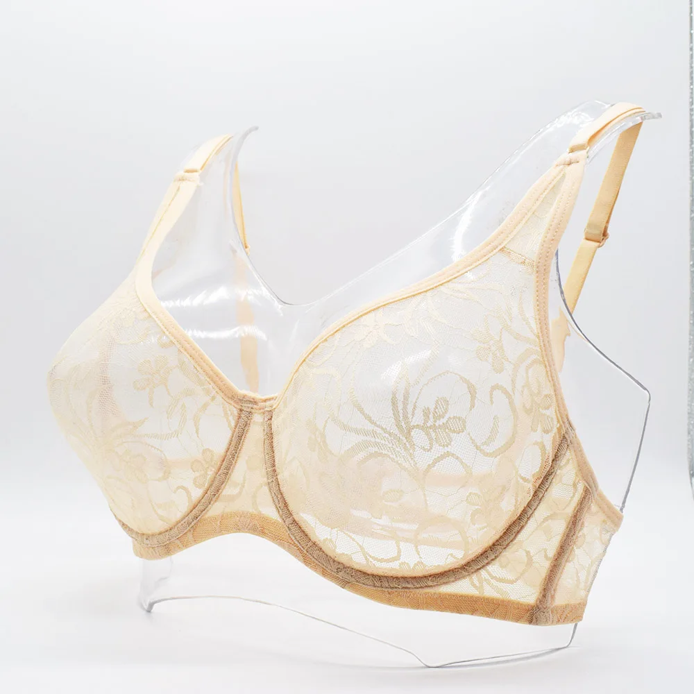 Plus Size Sexy Lace Bras For Women Underwired BH Hollow Out Bra Bralette Womens Underwear Delicate Embroidery Lingerie Brassiere