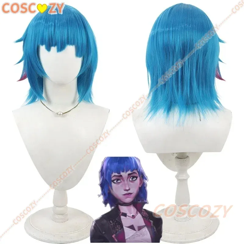 

In Stock Jinx Cosplay Wig Arcane Season 2 Jinx 30cm Blue Hair Women Men Halloween Game Role Play Wig Wig Cap