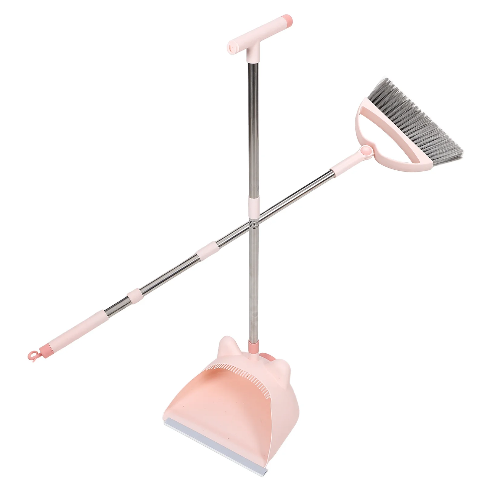 1세트 어린이용 빗자루 쓰레받기 세트 플라스틱 소형 청소 도구 부모 자녀 집안일 도우미 나무 손잡이 가볍고 부드러움