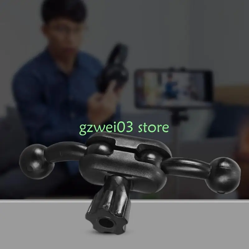 Y8AC Double Ball Head 17mm Universal Joint Connector Adapter for Mobile Phone & Tablet Stand Recorders Navigation Accessories