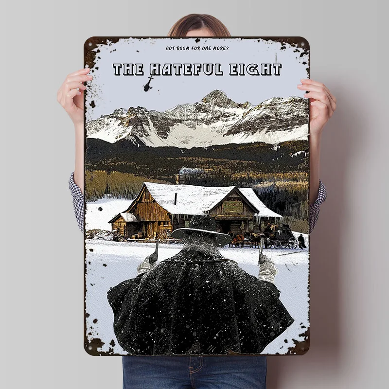 The Hateful Eight Metal Poster Home Decor Customizable Metal Tin Signs for Wall Art Decoration Gaming Room Decoration Retro At