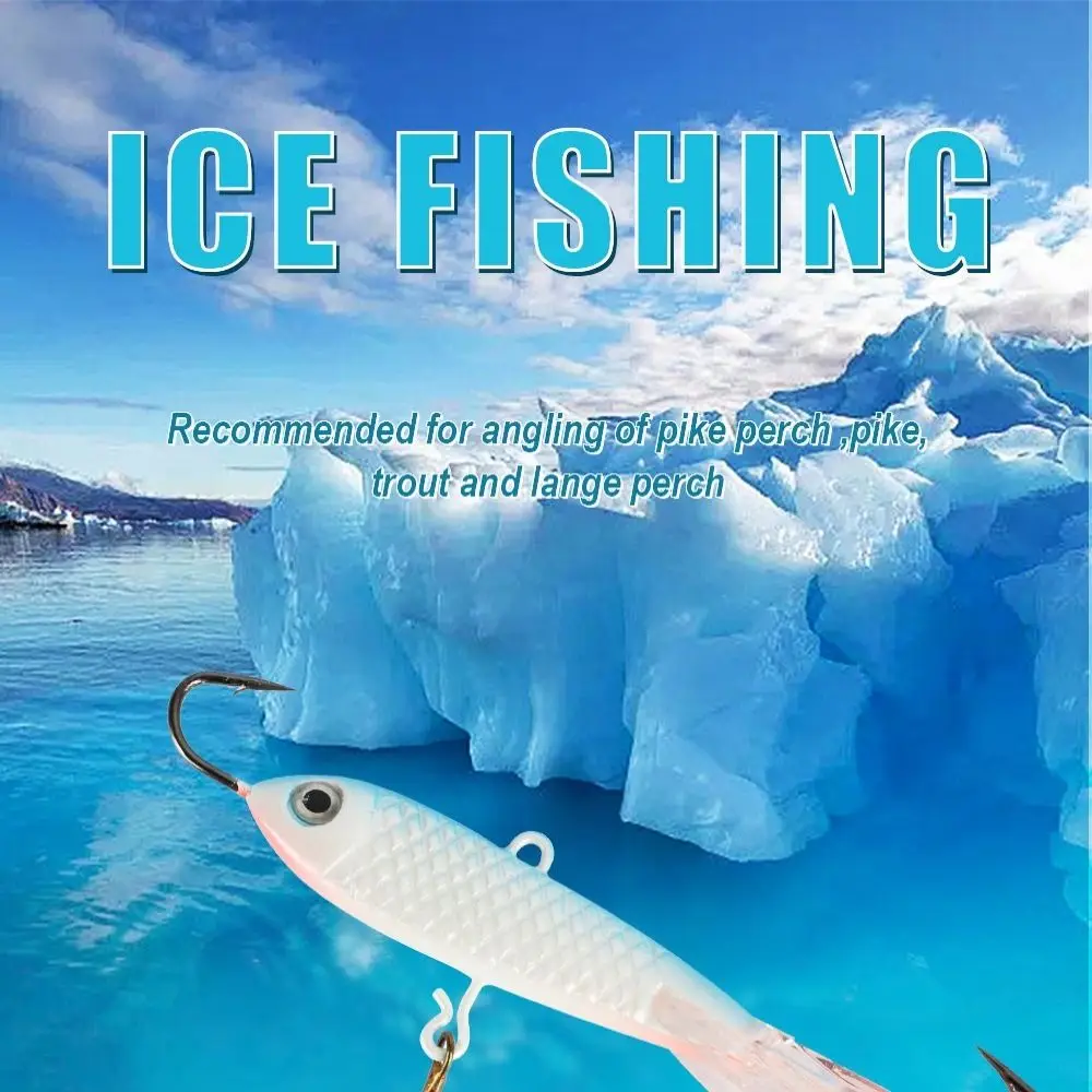 New 12g/7cm Winter Ice Fishing Lure Artificial AD-Sharp Spoon Metal Lures Walleye 4styles Lead Hard Hook Diamond