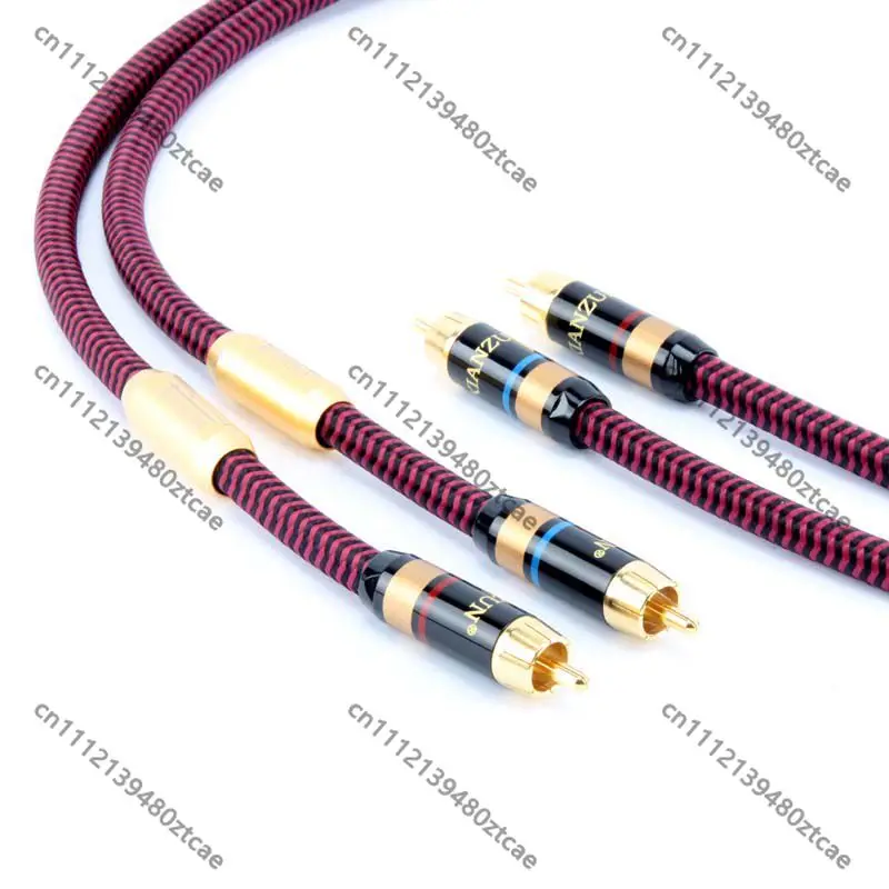 oxygen-free copper signal cable, speaker cable, red and white double lotus cable, audiophile-grade RCA audio cable