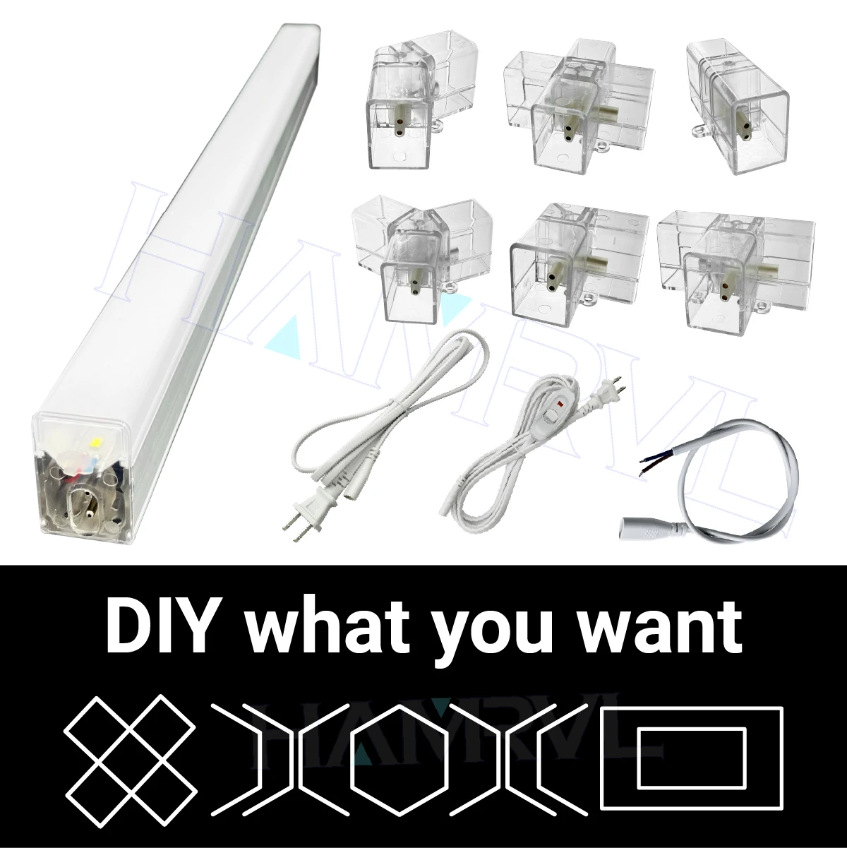 Hexagon LED Light Connector Cable DIY Accessories for Honeycomb Lamp 110-240V Garage Workshop Barber Shop Car Beauty Lighting