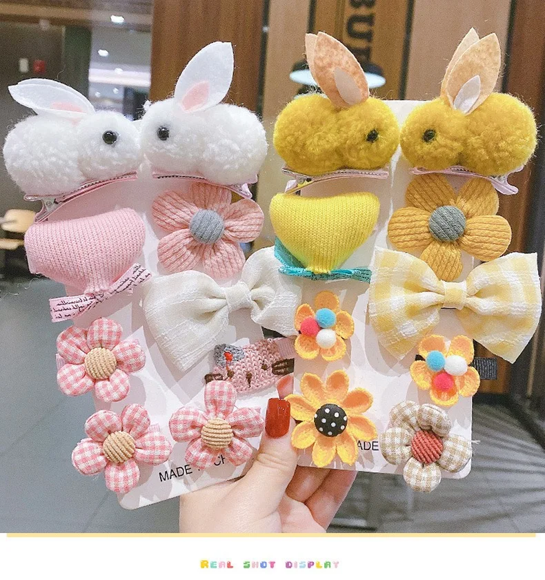 AFP New In Sweet Candy Cartoon Elements Hair Accessories For Girls Kids Cute Rabbit Carrot Hairpins Child Headdress