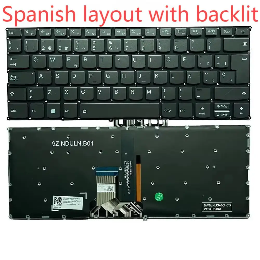 

V720-14 Испанская клавиатура с подсветкой для ноутбука LENOVO Ideapad 320-13 320s-13ikb 720s-14ikb V720-14 V720-14ikb PC4SPB