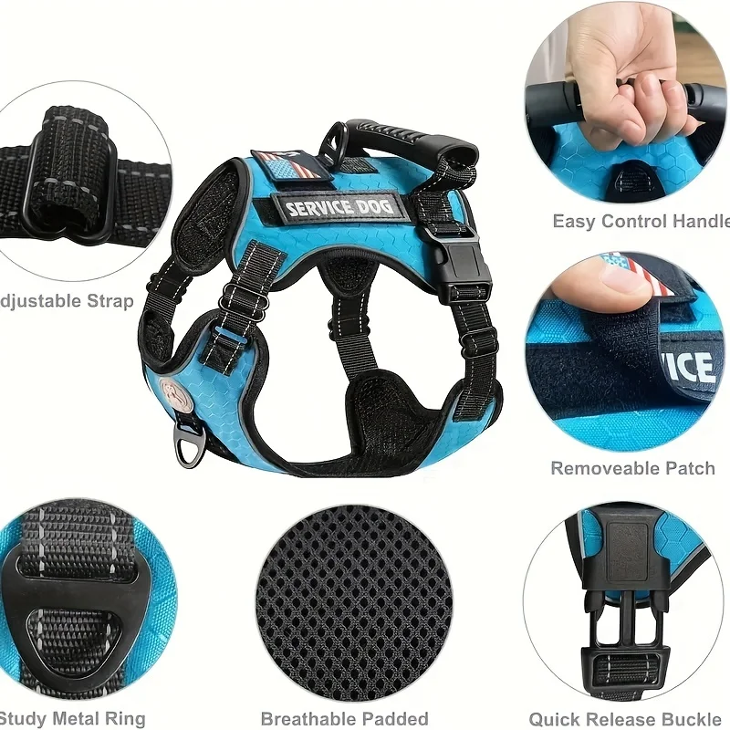 Dog Harness And Leash Set, Explosion-proof Shock-absorbing Comfortable Dog Vest, Reflective Pet Chest Harness Traction Rope