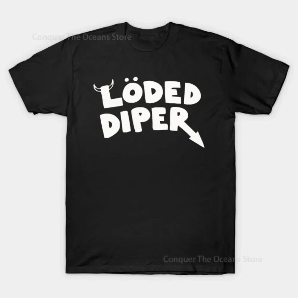 LODED DIPER Printed Men's T-shirt Women's Cotton Short Sleeve Loose Breathable Casual Street Wear High Quality Oversize Tops