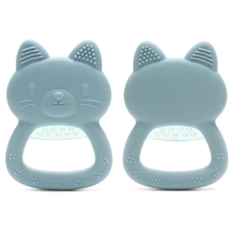 Silicone Teether for Babies - Cute Cat Shape Chewing Toy, Safe for Infants & Toddlers, Freezable & Soothing
