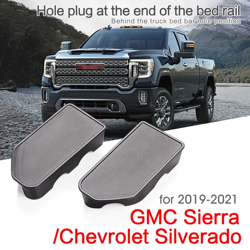 Rear Truck Bed Rail Stake Pocket Cover For Chevrolet Silverado GMC Sierra 2019~2022 Caps Rail Hole Plugs Covers Car Accessories