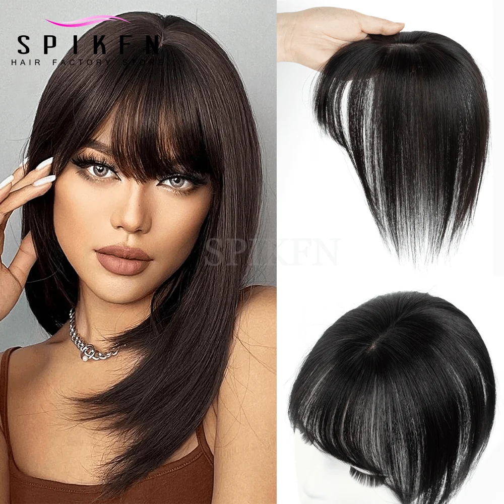 

Коричневый топпер из натуральных человеческих волос 5x9 см, 8–14 дюймов, натуральный прямой топ, шиньоны, светлый коричневый топпер для волос, средняя часть с челкой