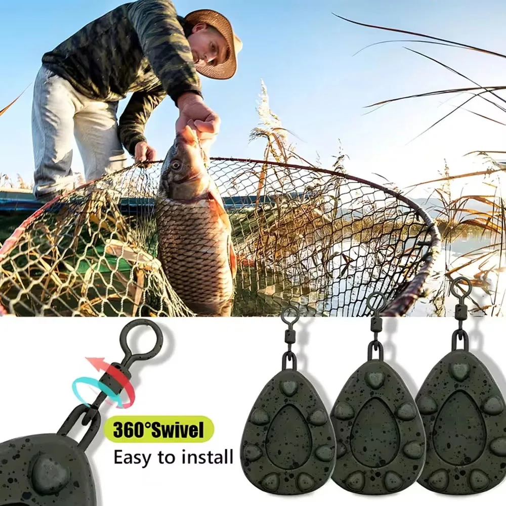 Karpfenangeln-Sinker für Süß- und Salzwasser, Erhältlich in Verschiedenen Größen wie 42G/56G/71G/85G/99G, Einfach Schnell zu Wechseln, Korrosionsbeständig, Geeignet für Süßwasserangeln |