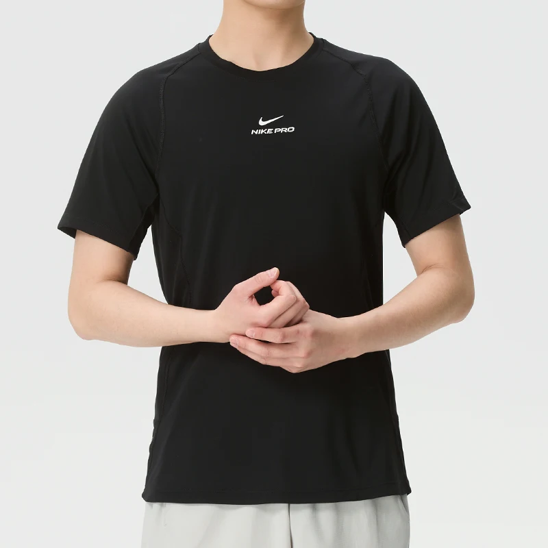 Camiseta Nike para hombre, ropa deportiva de entrenamiento, manga corta, transpirable, de secado rápido, ropa deportiva con cuello redondo, Hv0410-010