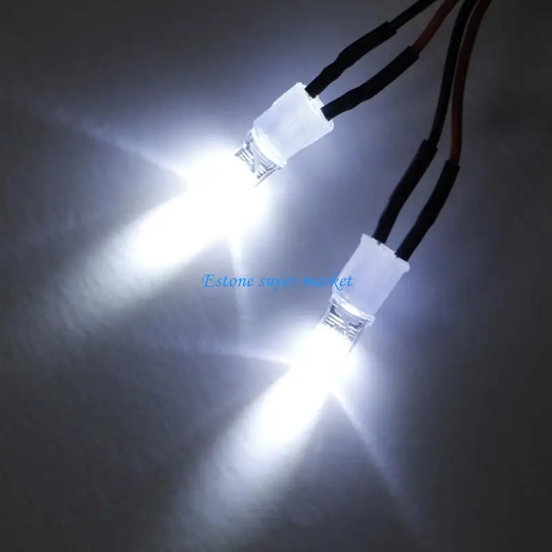 

090B 5 Pcs Remote Control Model Car 5mm LED Light Beads 2 White /2 Redness Bright for Remote Control Car