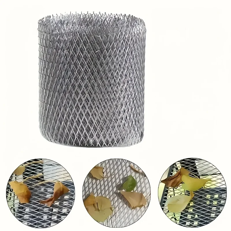1 Rolle 196,85 Zoll Dachrinne Laubfilternetz Aluminium Dachrinnen-Schutzgitter zur Vermeidung von Verstopfungen Dachrinnenabdeckung Diamant-Form