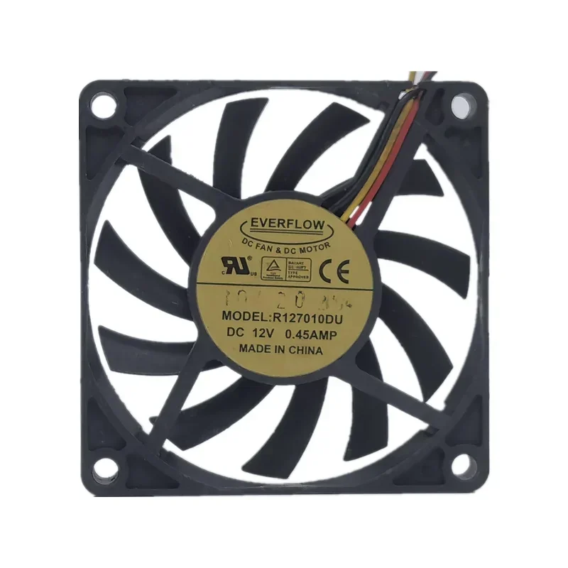 

+NEW R127010DU 12V 0.45a 7010 7cm large air volume three wire speed measuring cooling fan