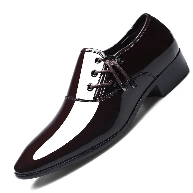 Zapatos de cuero puntiagudos Para hombre, calzado de vestir de negocios, Original, de diseñador, Para boda