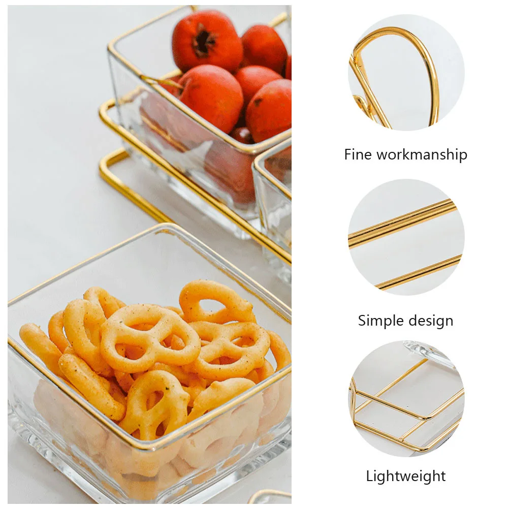 

1Set Household Glass Dried Fruit Organizing Box Simple Design Snack Serving Container Ideal for Daily Use and Parties