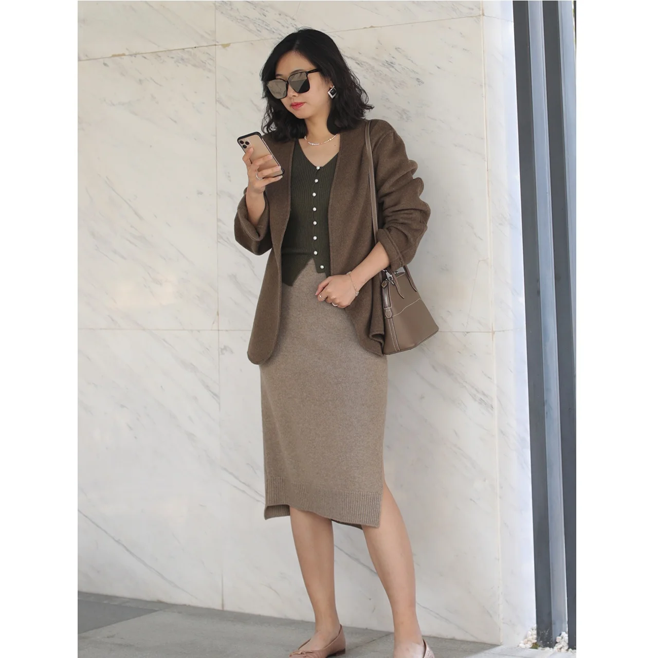 

Эксклюзивная вязаная юбка LunaMade класса люкс из плотной ткани, женская, для повседневной носки, А-силуэт, со средней посадкой, зима 2020