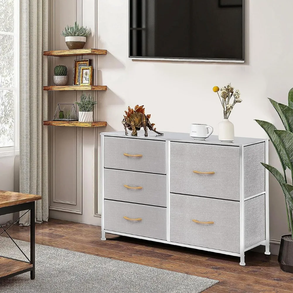 

5 Drawer Dresser Storage Organizer Chest of Tower For Bedroom Living Room Closet