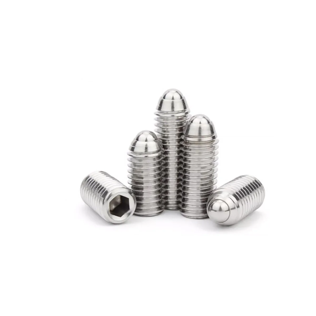 304 Stainless Steel Ball Positioning Screw / Steel Ball Locking Spring Plunger M3M4M5-M16